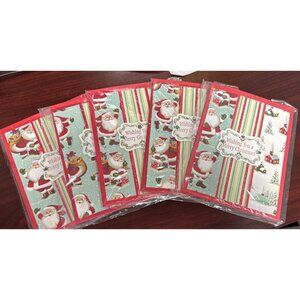 Vintage Christmas Santa Card Pack Wishing Merry Christmas Nostalgic Holiday Gree